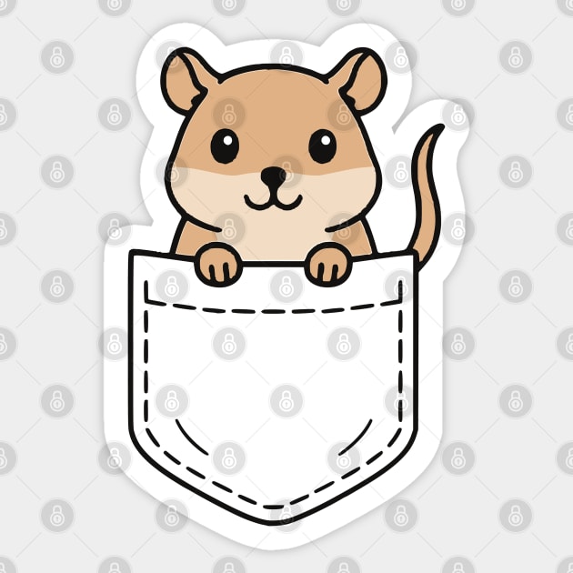 Funny Pet Gerbil Pocket Pal Cute Gerbil Rodent Animal Art Sticker by Yesteeyear